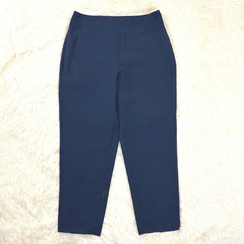 Athleta Pull-on Ankle Pants Womens Navy Blue Stretch Tapered Trouser Technical
